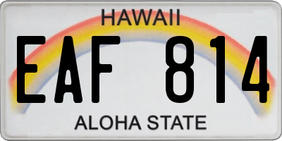 HI license plate EAF814