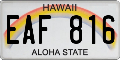 HI license plate EAF816