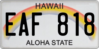 HI license plate EAF818
