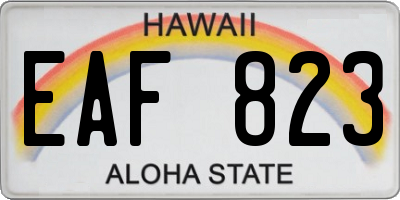 HI license plate EAF823