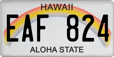 HI license plate EAF824