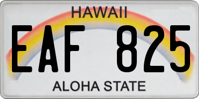HI license plate EAF825