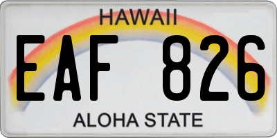 HI license plate EAF826