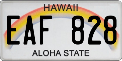 HI license plate EAF828