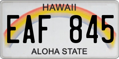 HI license plate EAF845