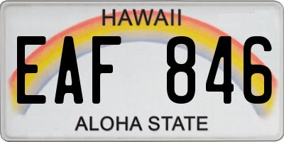 HI license plate EAF846