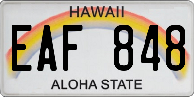 HI license plate EAF848