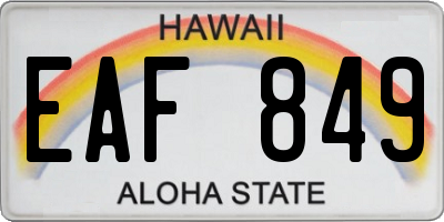 HI license plate EAF849