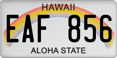 HI license plate EAF856
