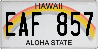 HI license plate EAF857