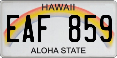 HI license plate EAF859