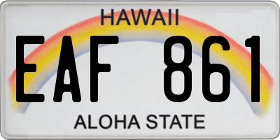 HI license plate EAF861