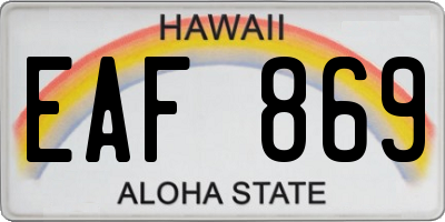 HI license plate EAF869