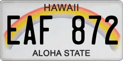 HI license plate EAF872