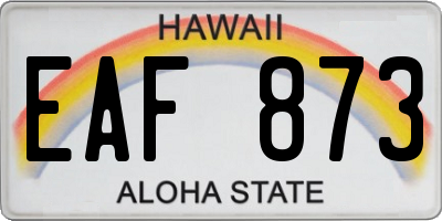 HI license plate EAF873