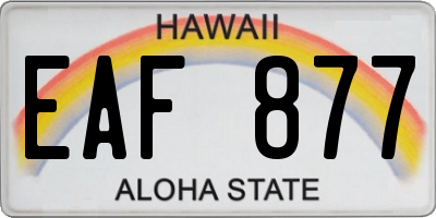 HI license plate EAF877