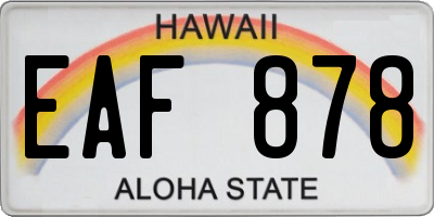 HI license plate EAF878