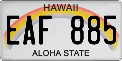 HI license plate EAF885