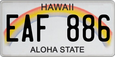 HI license plate EAF886