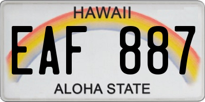 HI license plate EAF887