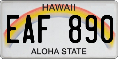 HI license plate EAF890