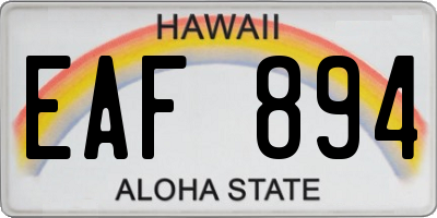 HI license plate EAF894