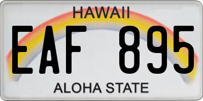 HI license plate EAF895