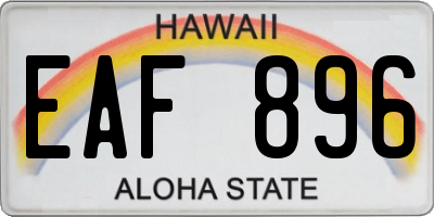 HI license plate EAF896