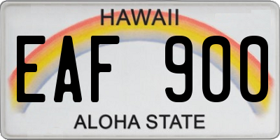 HI license plate EAF900