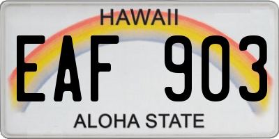 HI license plate EAF903