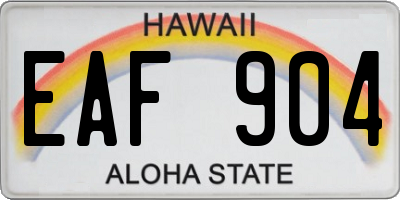 HI license plate EAF904