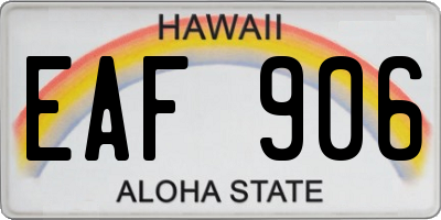 HI license plate EAF906