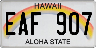 HI license plate EAF907