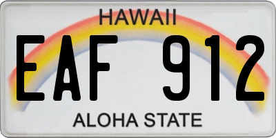 HI license plate EAF912