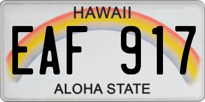 HI license plate EAF917