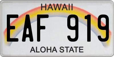 HI license plate EAF919