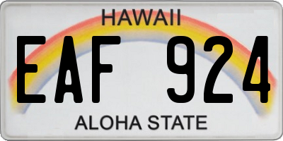 HI license plate EAF924