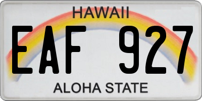 HI license plate EAF927