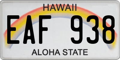 HI license plate EAF938