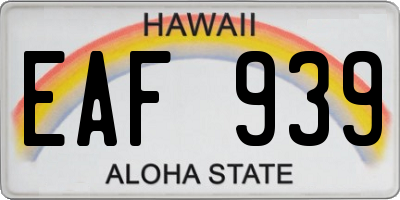 HI license plate EAF939