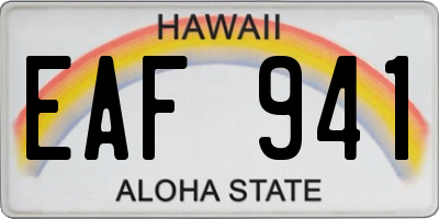 HI license plate EAF941