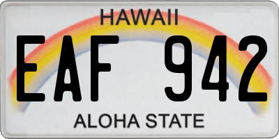 HI license plate EAF942