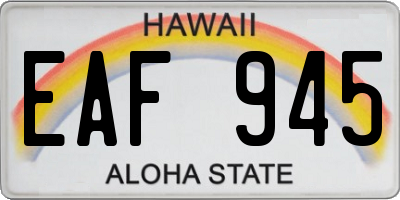 HI license plate EAF945