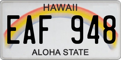 HI license plate EAF948