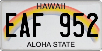 HI license plate EAF952