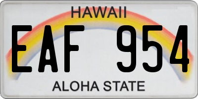 HI license plate EAF954
