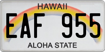 HI license plate EAF955