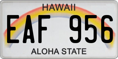 HI license plate EAF956