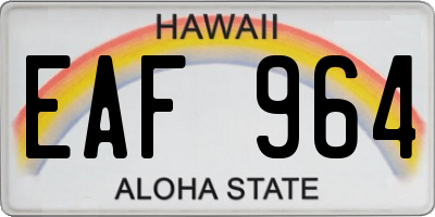 HI license plate EAF964