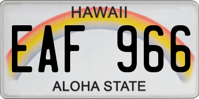 HI license plate EAF966